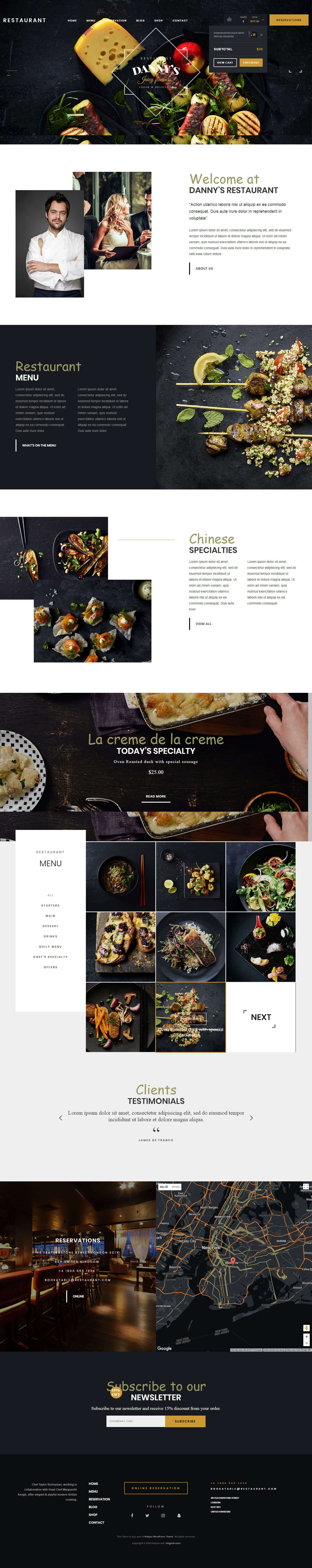 thiết kế website nhà hàng danny