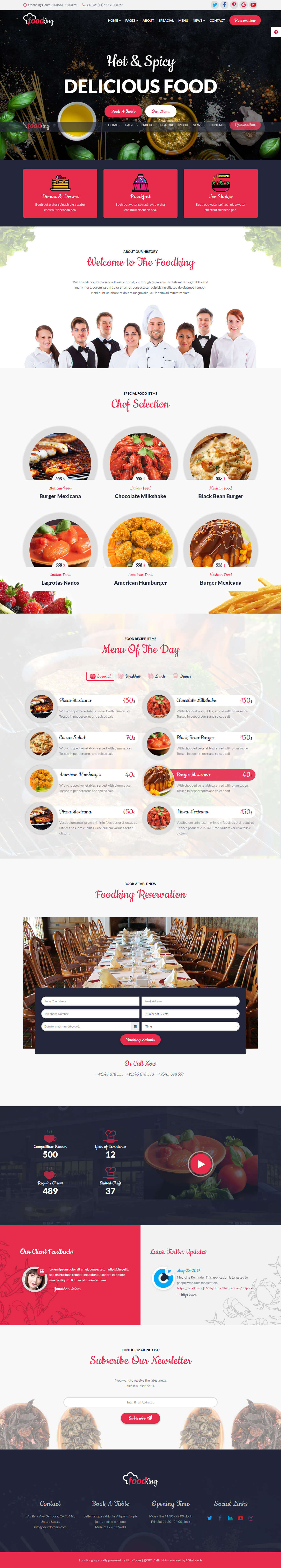thiết kế website nhà hàng foodking