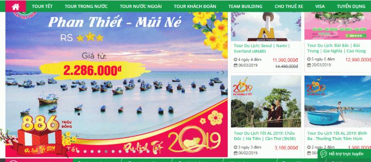 Webd du lịch của datviettour.com.vn