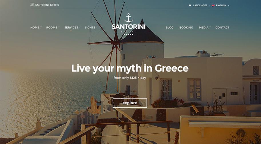Mẫu thiết kế trang web Santorini Resort