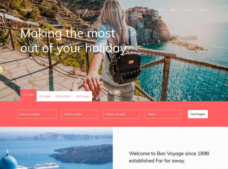 Mẫu thiết kế website khách sạn Voyage